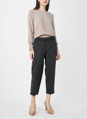 Pantalon 7/8 talie elastică mărime normală gri PIECES femeie