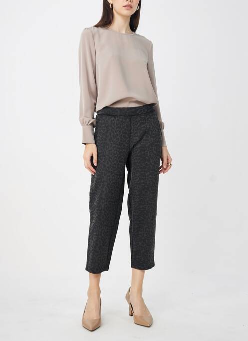 Pantalon 7/8 talie elastică mărime normală gri PIECES femme