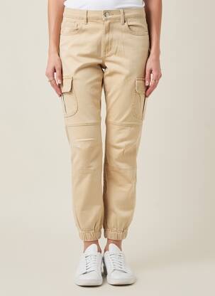 Pantalon cargo strânsă pe partea de jos mărime normală bej VERO MODA femeie