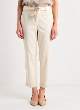 Pantalon 7/8 talie elastică mărime normală bej VERO MODA femeie