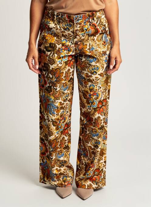 Pantalon drept elasticitate talie înaltă bej ORFEO femme