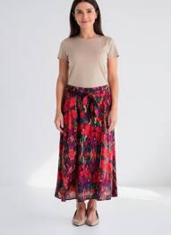Fustă lungă țesătură crep roz ORFEO femme