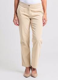 Pantalon chino închidere cu fermoar sub clapetă cu nasturi mărime normală bej ESPRIT DE LA MER femme