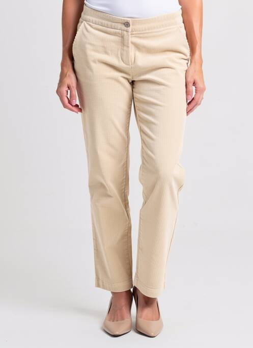 Pantalon chino închidere cu fermoar sub clapetă cu nasturi mărime normală bej ESPRIT DE LA MER femme