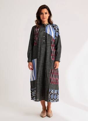 Rochie lungă mâneci lungi mâneci lungi negru V.DE.VINSTER femeie