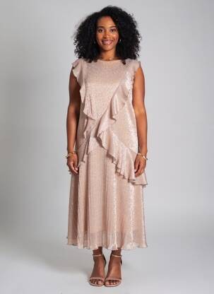 Rochie midi fără mâneci fără mâneci roz MAISON PÈRE femeie