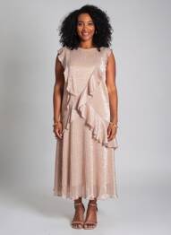 Rochie midi fără mâneci fără mâneci roz MAISON PÈRE femeie