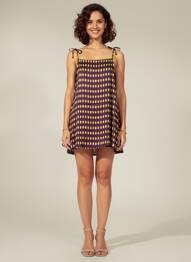 Rochie scurtă croială evazată bretele subțiri violet HOD femme