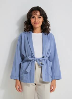 Jachete kimono mâneci lungi albastru XIRENA femeie