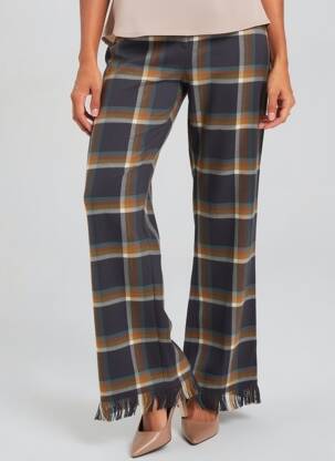Pantalon drept talie elastică mărime normală albastru V.DE.VINSTER femeie