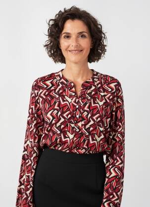 Top imprimeu fantezie mâneci lungi roșu BRANDTEX femeie