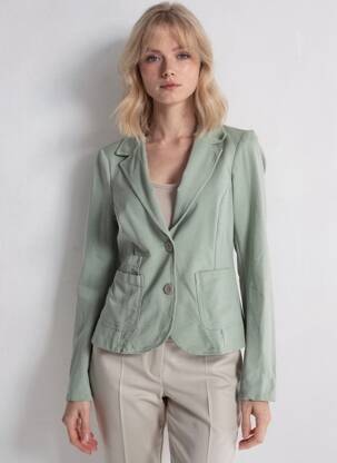 Jachete casual guler de bluză verde deschis LACOMY femeie