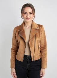 Jachete casual țesătură suedină maro OXXYZEN femme