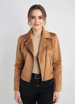 Jachete casual țesătură suedină maro OXXYZEN femme