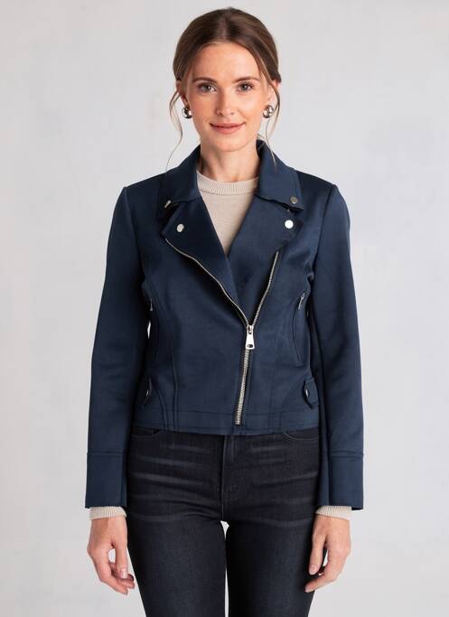Jachete casual țesătură suedină albastru închis OXXYZEN femme