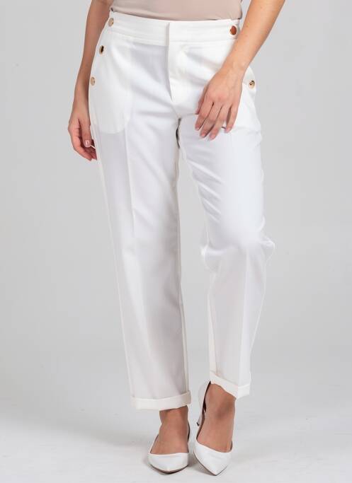 Pantalon drept elasticitate mărime normală alb CHRISTY femme