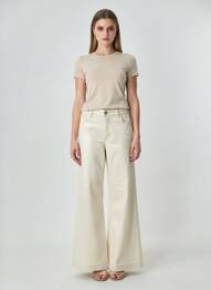 Pantalon evazat croială evazată bej GARCIA femme