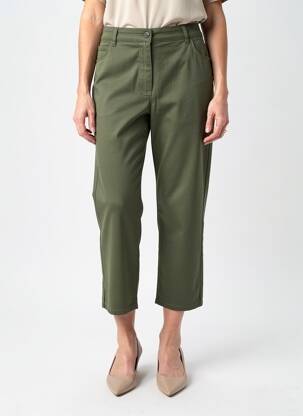 Pantalon trei sferturi buzunare verde CAROLL femme