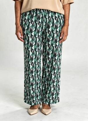 Pantalon drept talie elastică verde SUZA femeie