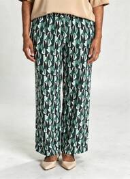 Pantalon drept talie elastică verde SUZA femme