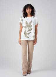 Top elasticitate mâneci scurte alb SUZA femme