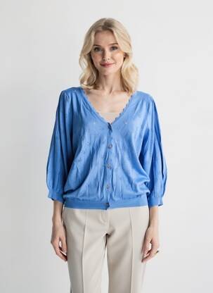 Vestă cu mâneci lungi mâneci 3/4 albastru GARCIA femeie