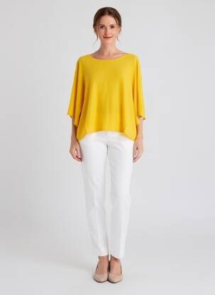 Top guler rotund mâneci 3/4 galben LA FIANCÉE femme