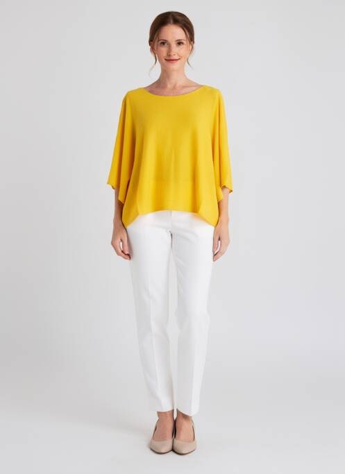 Top guler rotund mâneci 3/4 galben LA FIANCÉE femme