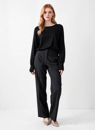Pulover croială cambrată mâneci lungi negru MORE & MORE femeie