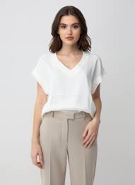 Top mâneci scurte mâneci scurte alb MORE & MORE femme