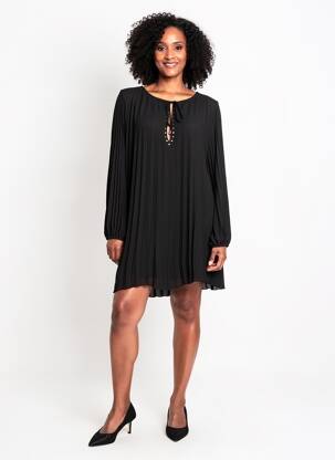 Rochie scurtă croială fluidă mâneci lungi negru LIU JO femeie