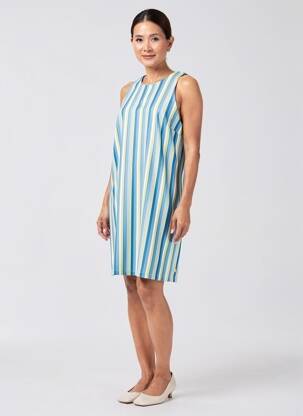 Rochie scurtă fără mâneci fără mâneci albastru YES.ZEE femeie