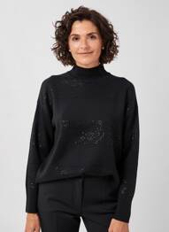 Pulover elasticitate mâneci lungi negru GERRY WEBER femme