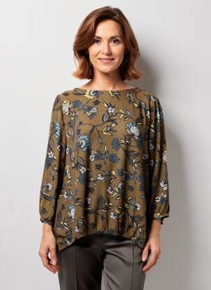 Bluză țesătură poplin mâneci lungi maro GERRY WEBER femeie