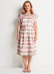 Rochie midi închidere cu fermoar la spate mâneci scurte roz GERRY WEBER femme