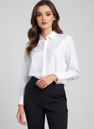 Cămașă croială cambrată mâneci lungi alb TAIFUN femme