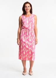 Rochie midi imprimeu fantezie fără mâneci roz GERRY WEBER femme