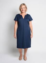 Rochie midi închidere cu fermoar la spate mâneci scurte albastru GERRY WEBER femme