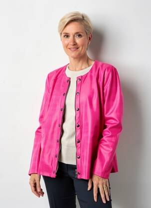Jachete casual guler rotund roz MERI & ESCA femme