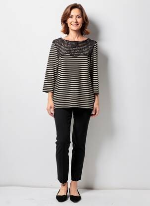 Tricou mâneci 3/4 mâneci 3/4 negru GERRY WEBER femeie