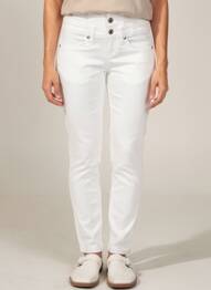 Pantalon slim țesătură poplin mărime normală alb LIU JO femme