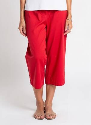 Pantalon trei sferturi croială dreaptă mărime normală roșu BRANDTEX femeie