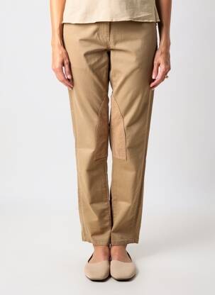 Pantalon chino țesătură poplin mărime normală maro BRUNO SAINT HILAIRE femeie