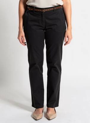 Pantalon chino țesătură poplin mărime normală negru VOODOO femeie