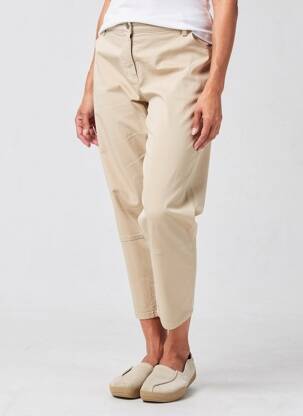 Pantalon 7/8 țesătură poplin mărime normală bej DIANE LAURY femeie