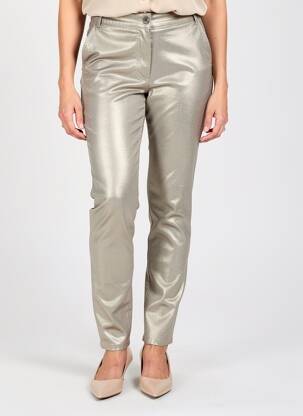 Pantalon slim țesătură acoperită mărime normală gri LAUREN VIDAL femeie