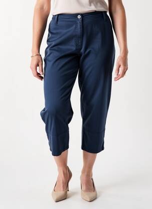 Pantalon trei sferturi talie elastică mărime normală albastru QUATTRO femeie