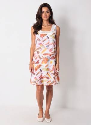 Rochie scurtă fără mâneci fără mâneci portocalie AURA BY FIGURE LIBRE femeie
