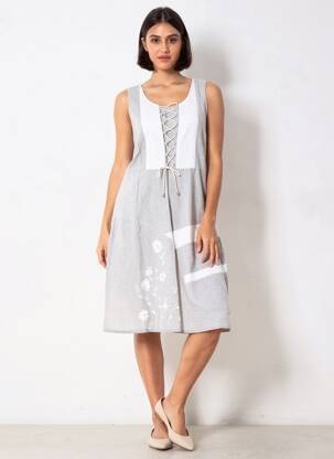 Rochie midi fără mâneci fără mâneci gri AURA BY FIGURE LIBRE femeie