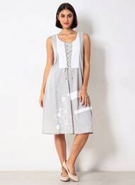 Rochie midi fără mâneci fără mâneci gri AURA BY FIGURE LIBRE femme